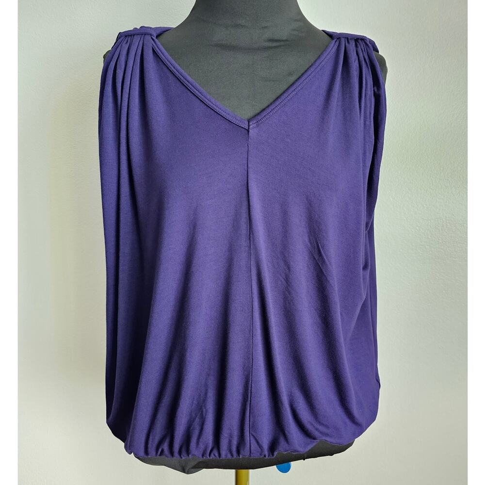 EUC TRINA TURK Women's Purple Sleeveless Knit Jersey Boxy Top Blouse S